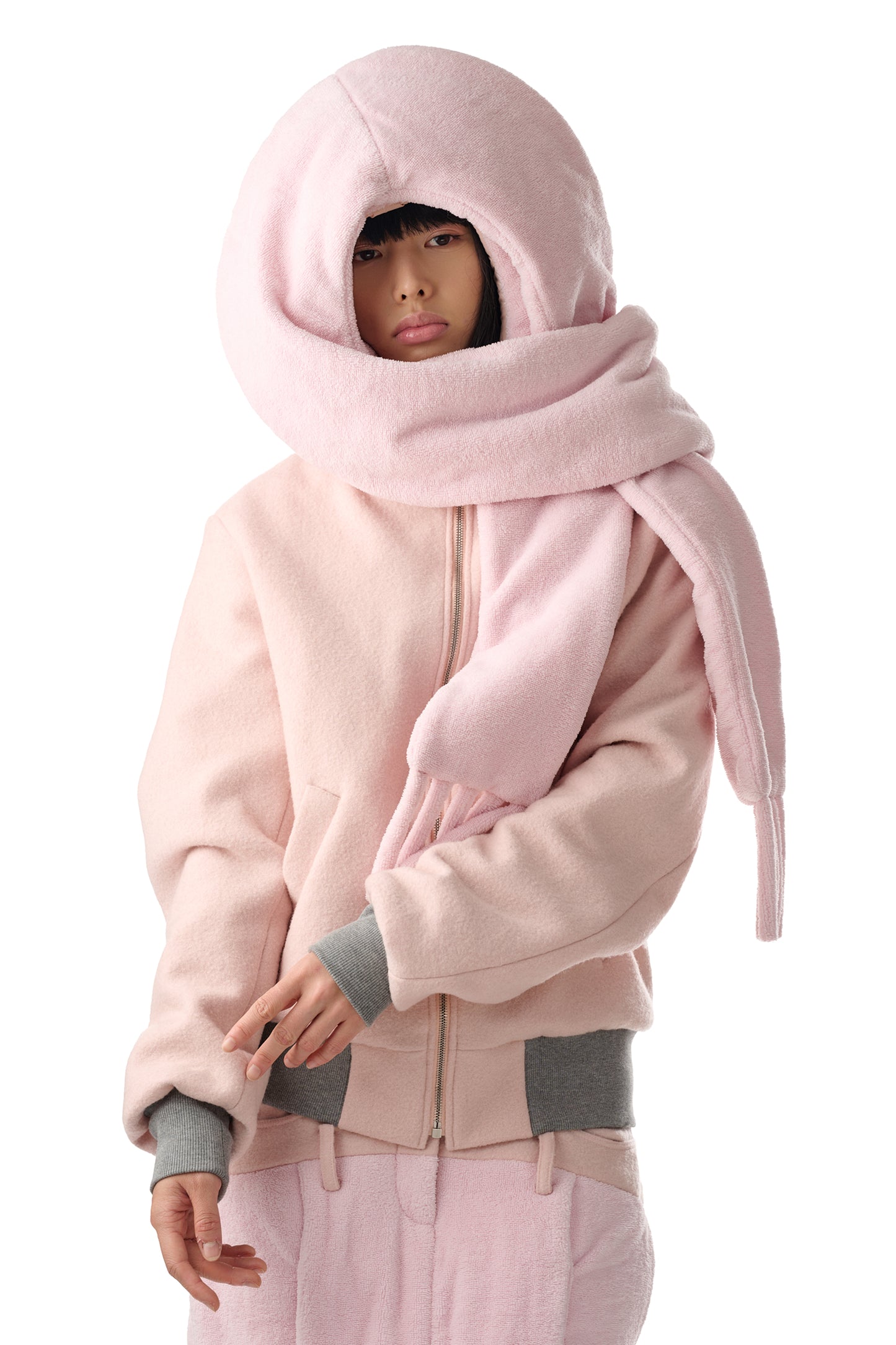 Towel Scarf Hoodie Bomber