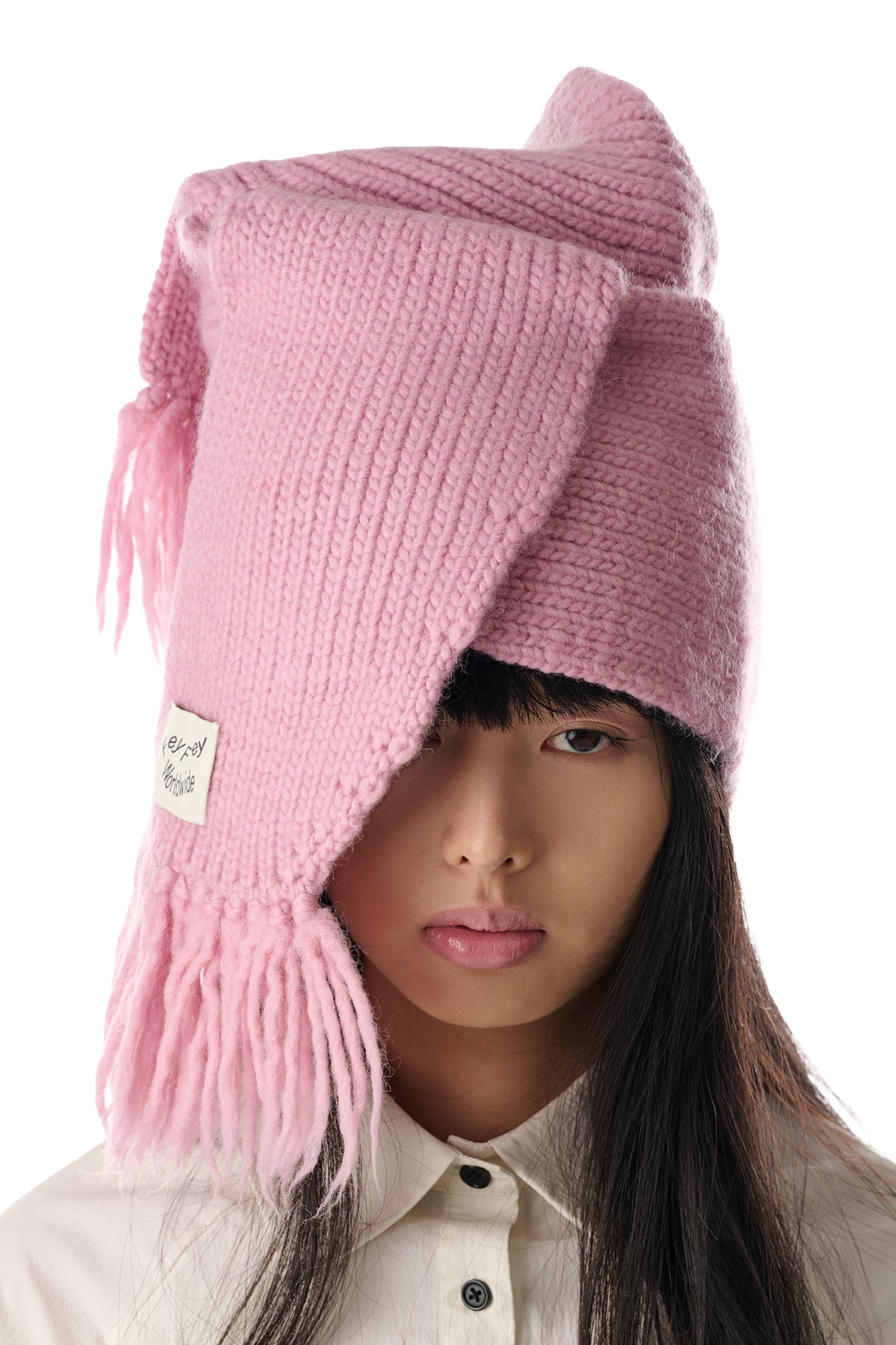 Pink Scarf Tall Hat