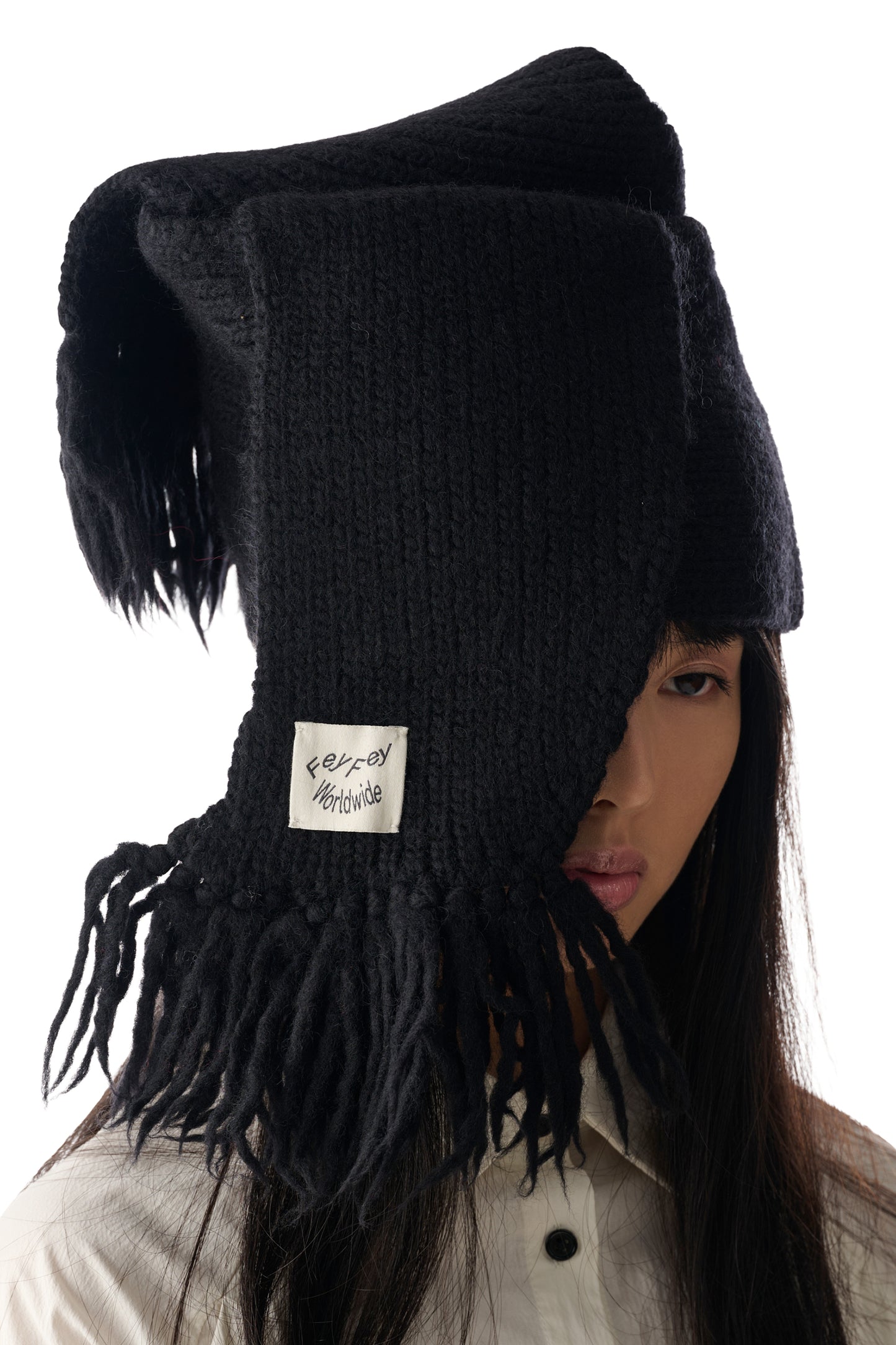 Black Scarf Tall Hat