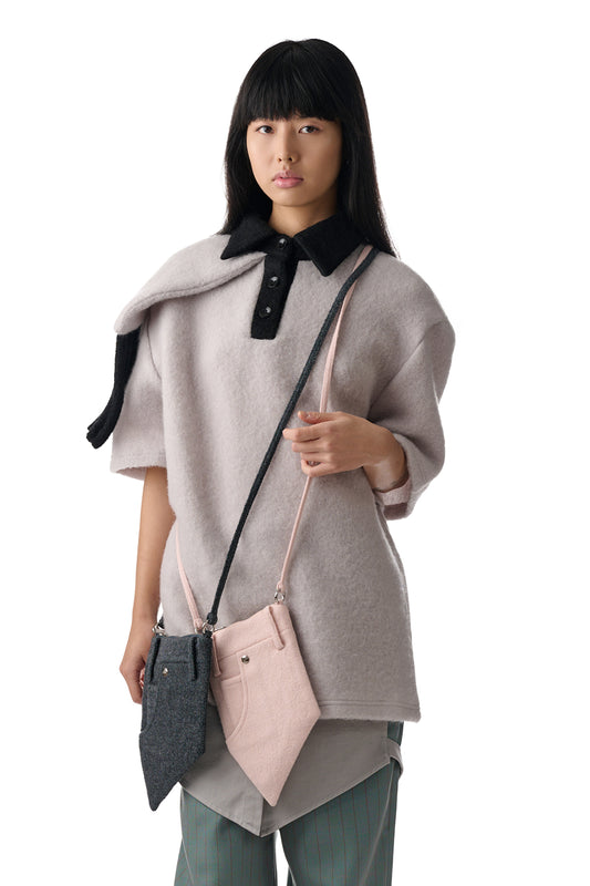 Gray Scarf Wool Polo