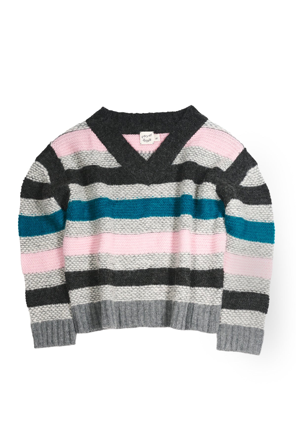 Pink Striped Garter Sweater